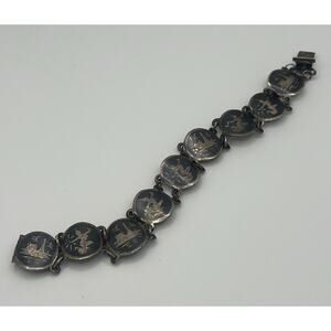 Siam Sterling Vintage Panel Scene Bracelet